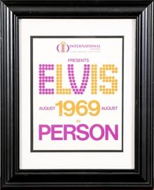 Framed Elvis Promotional 1969 Souvenir For Elvis' 1969 Comeback Performance