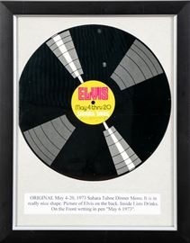 Framed 1973 Sahara Tahoe Dinner Menu