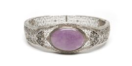 ELEGANT PURPLE LILAC GEMSTONE FILIGREE BRACELET