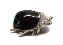 DONALD TANNARD ENAMEL INSECT BEETLE BROOCH