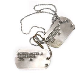 DAVID J BORROWS MILITARY DOG TAGS