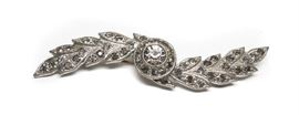 ART NOUVEAU STYLE RHINESTONE BROOCH