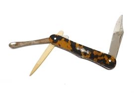 CZECHOSLOVAKIA PIPE POCKET KNIFE TORTOISE CASE