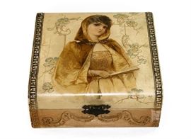 LOVELY VICTORIAN CELLULOID DRESSER GLOVE BOX