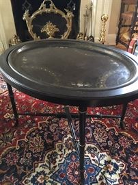 Black with Inlay Tray Table