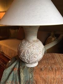 Ceramic Jungle Scene Lamp