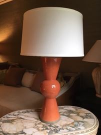 Orange Lamps pair