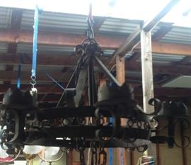 VINTAGE SPANISH GOTHIC REVIVAL IRON CHANDELIER