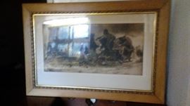 Adolf Schreyer Print in Original Frame