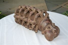 African terracotta tribal pipe