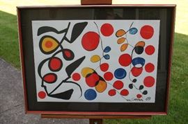 Calder lithograph in period frame