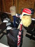 Complete set of Ping golf clubs, including Taylor Made "Burner" driver and woods