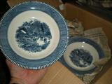 Set of Currier & Ives dishes