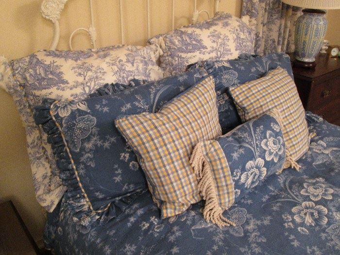 Duvet for Double Bed with Standard and European Pillow Shams and Pillows - all custom made.