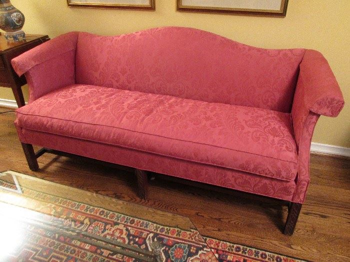 Red Damask Sofa