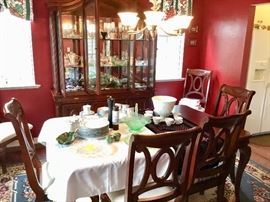 Formal dining table, chairs, buffet and china  cabinet