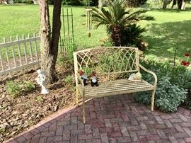 Metal bench, garden items