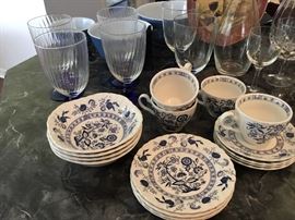 Blue onion dishes
