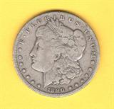 1890-CC Morgan silver dollar