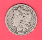 1882-CC Morgan silver dollar