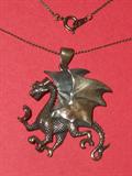 Heavy sterling dragon pendant (14 grams)