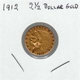 1912 $2.50 gold quarter eagle Indianhead type coin