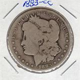 1883-CC Morgan silver dollar