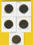 Lot of 5 high grade Large cents, 1847, 1848, 1851, 1852, 1853