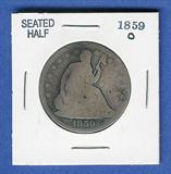 1859-O Seated liberty silver half dollar