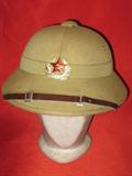 Russian Pith helmet, fiber board construction, cloth covered, modern chin strap