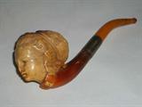 Super ornately carved Meerschaum woman's head pipe