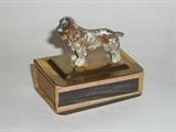 Painted Cast Iron Spaniel Finial Matchbox Holder