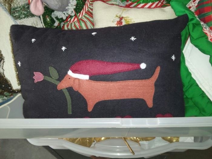 Christmas pillow for the "Hot Dog" owner!