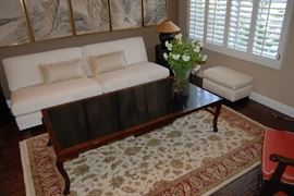 This Antique Blackwood daybed was purchased from Charles Jacobsen in 2005.  Currently it was used as a coffee table.  It was made in Shanghai, China circa 1860 - 1870.  Dimensions:  72" x 18" x 39"