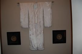 White Japanese Uchikake - ornate wedding coat worn over a wedding kimono