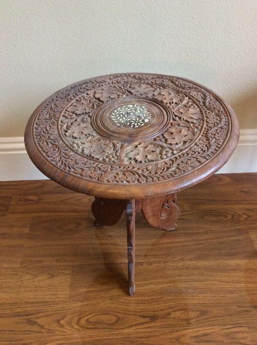 Ornate Round Side Table. 