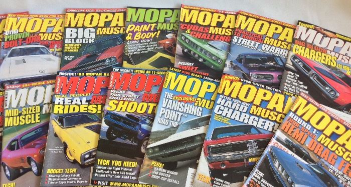 Collection of Mopar Muscle Magazines. 
