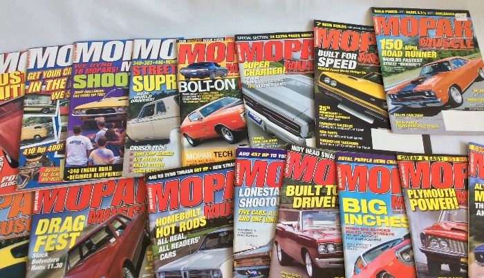 Collection of Mopar Muscle Magazines. 