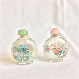 Chinese Reverse Painted Snuff Bottles 3" H (Back). 