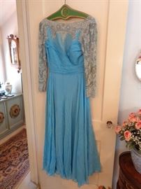 Vintage hand-beaded evening gown.