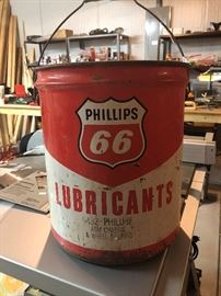 Vintage Phillips 66 Lubricants Metal Pail