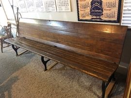 9' Antique Railroad Depot Bench