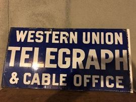 Western Union Porcelain Sign