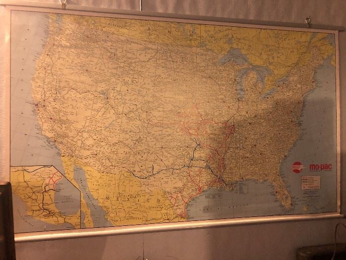 1970's Mo-Pac Wall Map