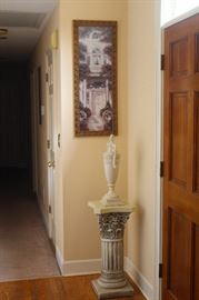 white column stand, decorative urn