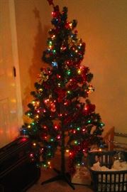 72" artificial pre lit christmas tree