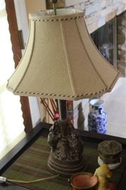 Iron Elephant Base Lamp with shade