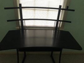 computer desk, wood with metal legs 24x24x47