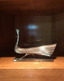 Contemporary peacock sculpture