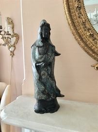 19th C. Chinese bronze/cloisonné figure